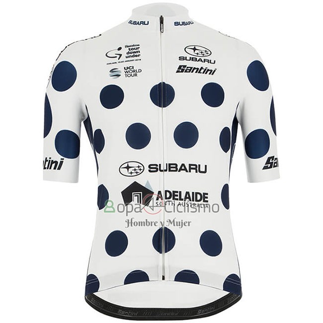 Tour Down Under Ropa Ciclismo Culotte Corto 2019 Men Mangas Cortas Azul Blanco